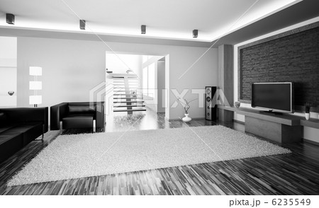 Living room with lcd interior 3d render Living room with lcd interior 3d render 6235549