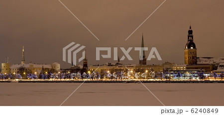 View of the Old Riga at the night 6240849