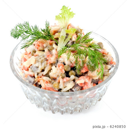 Salad from peas, carrot, potato and liver 6240850