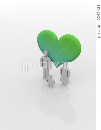 緑のハートと家族 緑のハートと家族 6247481