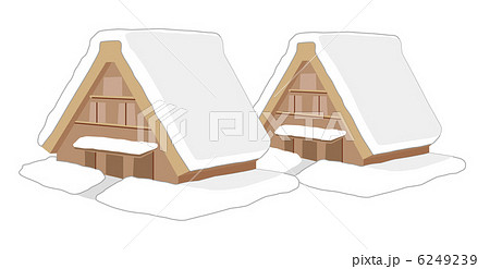 合掌造りのイラスト素材