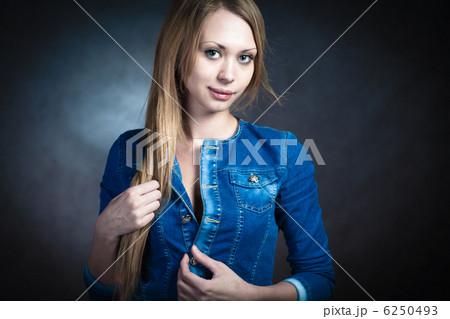 young blonde wearing jeans shorts 6250493