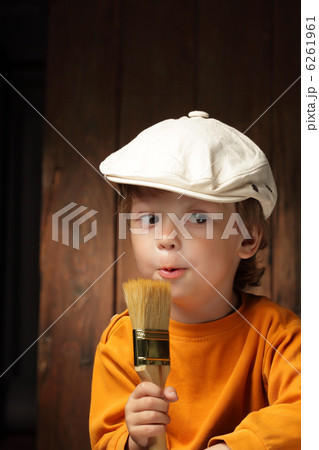 happy boy with brush happy boy with brush 6261961