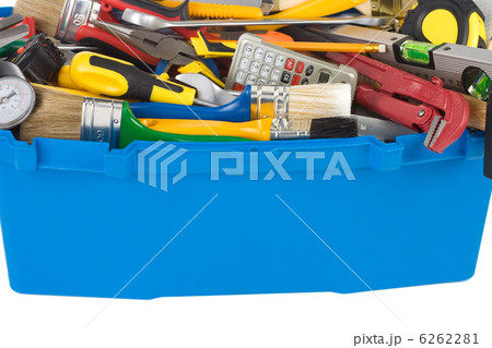tools and instruments in box isolated on white 6262281