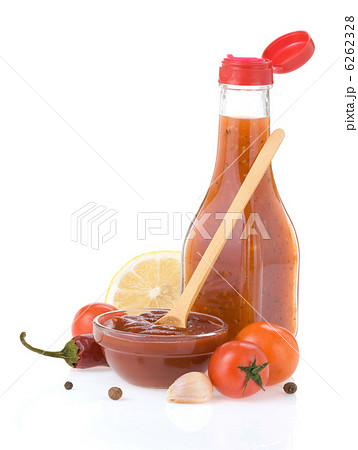 tomato sauce and ketchup on white tomato sauce and ketchup on white 6262328