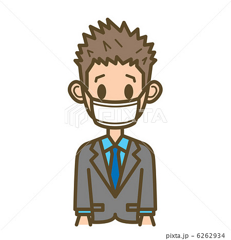 ビジネスマン　F01　上半身　マスク 6262934