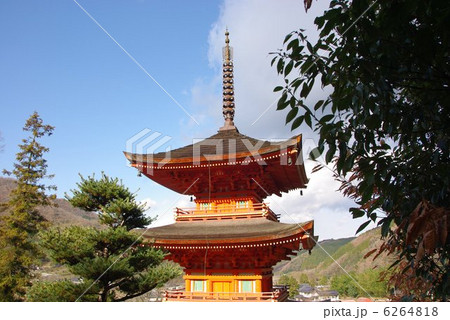 師走の美作長福寺三重塔 6264818