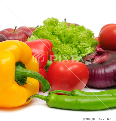 fruits and vegetable isolated on white background fruits and vegetable isolated on white background 6271671
