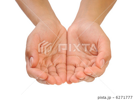 Cupped hands of young woman - isolated on white background Cupped hands of young woman - isolated on white background 6271777