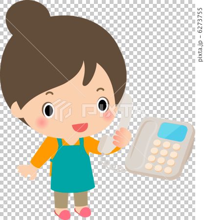 Young housewife calling happily 6273755