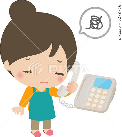 電話口でがっかりする若い主婦 6273756