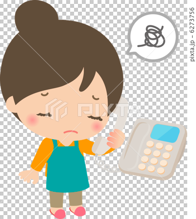 電話口でがっかりする若い主婦 6273756