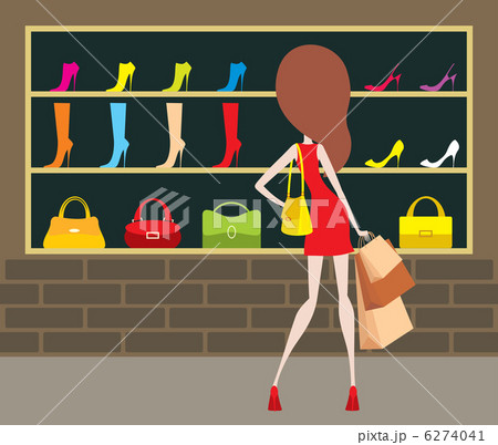 Woman at a shop-front. 6274041