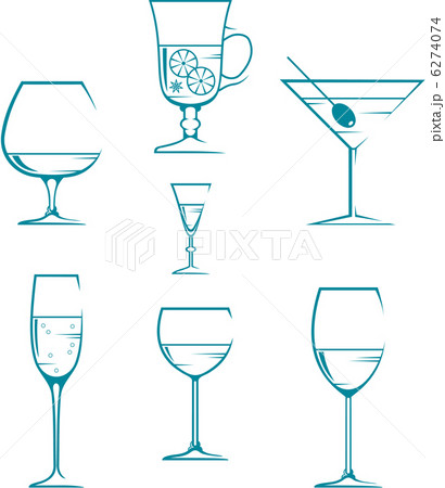 Set of symbols and icons glasses for alcoholic drinks 6274074