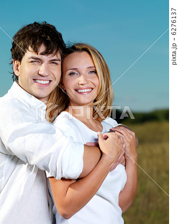 happy beautiful couple on nature happy beautiful couple on nature 6276137