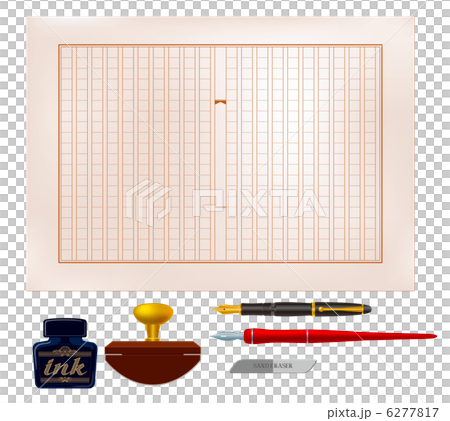 原稿用紙と筆記用具 6277817