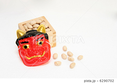 節分　豆と鬼　豆散らばり　横 6290702