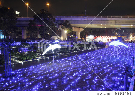 大阪光のルネサンス-芝生エリアレインボーブルー発光- 6291463