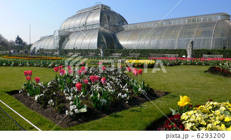 イギリス ロンドンのキュー ガーデンの温室の写真素材