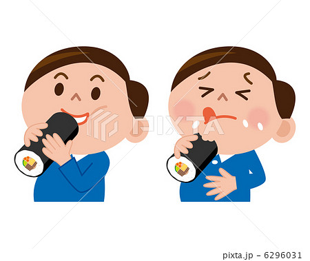 恵方巻を食べる男性セット 6296031