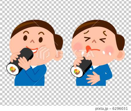 恵方巻を食べる男性セット 6296031