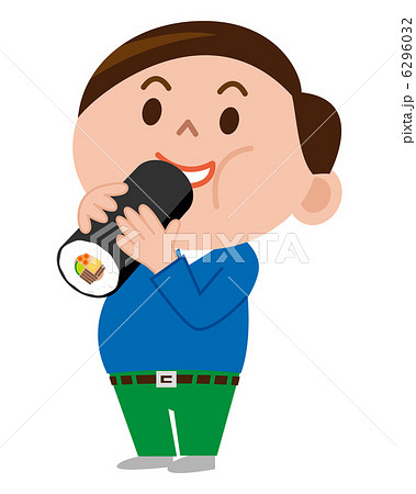 恵方巻を食べる男性 6296032