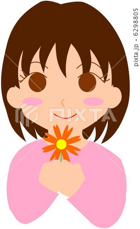 花を持つ女の子 6298805