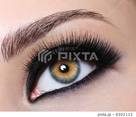 Female eye with black long eyelashes 6302113