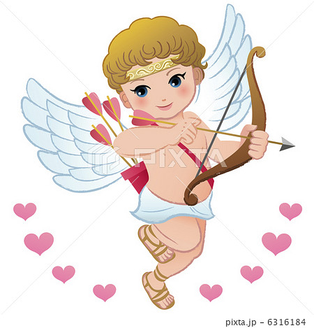 キューピッド イラスト バレンタイン ハートのイラスト素材