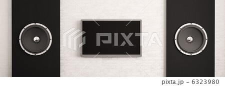 LCD and two big speakers 3d 6323980