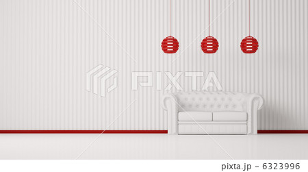 White sofa in white room 3d 6323996