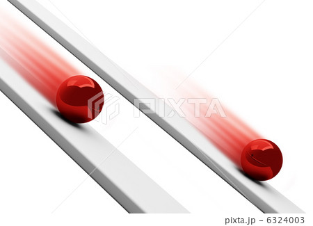 Red chrome balls rolling downwards 3d 6324003