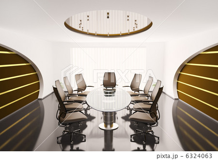 conference room with oval table 3d 6324063
