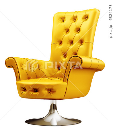 Yellow armchair with clipping path 3d Yellow armchair with clipping path 3d 6324178