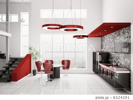 Interior of modern kitchen 3d 6324201