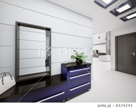 Interior of modern entrance hall 3d Interior of modern entrance hall 3d 6324245