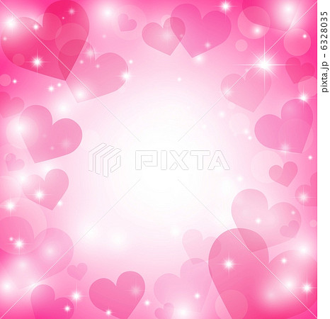 ハートのキラキラ背景ピンクのイラスト素材