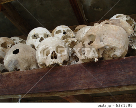 キリングフィールド(チュンエク)･慰霊塔の中の人骨（プノンペン／カンボジア） 6331599