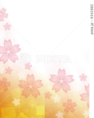 桜の花と金の背景 桜の花と金の背景 6342882