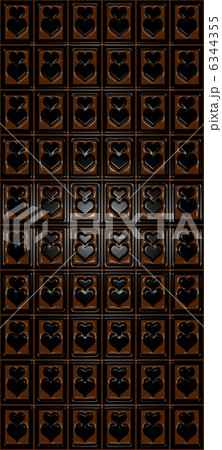 板チョコイラスト　ミルクとダークチョコ　ハート 6344355