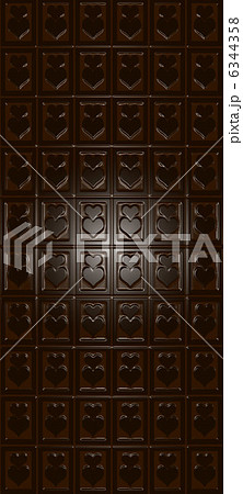 板チョコイラスト　ダークチョコ　ハート 6344358