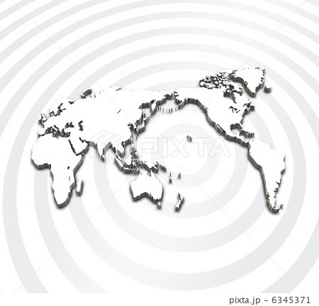 同心円の世界地図 白地図のイラスト素材