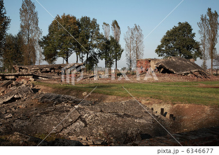 Hole left by the demolition of the gas chambers at Auschwitz 6346677