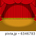 ステージ・緞帳・赤・金縁 6346783
