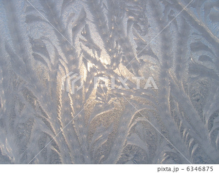 Ice natural pattern on glass 6346875