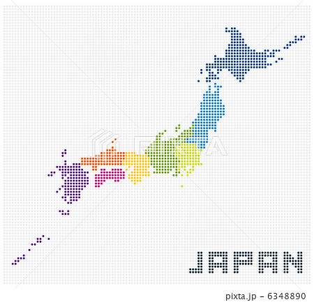 ドット日本地図のイラスト素材