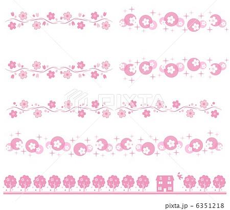 桜 罫線 フレームのイラスト素材