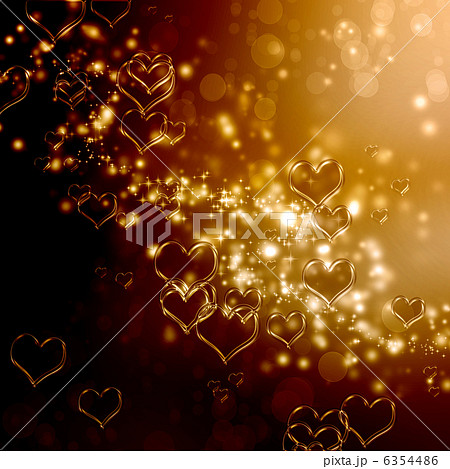 金色のハートの背景のイラスト素材