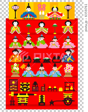 桃の節句　雛壇七段飾り　関東風 6359761