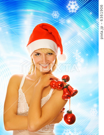 Beautiful girl in Christmas hat  6361906
